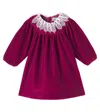 Tartine Et Chocolat Baby Lace-trimmed Velvet Dress In Burgundy