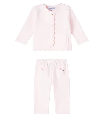 Tartine Et Chocolat Baby Scalloped Top And Pants Set In Pink