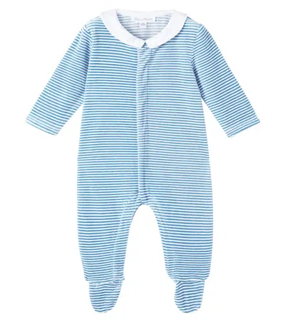 Tartine Et Chocolat Kids' Baby Striped Cotton-blend Jersey Onesie In Blue