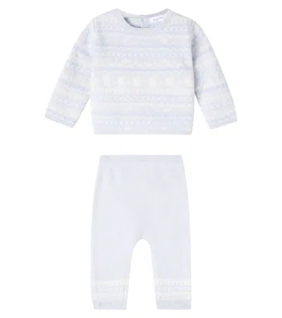 Tartine Et Chocolat Baby Wool And Cashmere Sweater And Pants Set In Blue