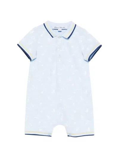 Tartine Et Chocolat Babies' Bird-pattern Romper In Blue