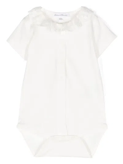Tartine Et Chocolat Babies' Logo-embroidered Body In White