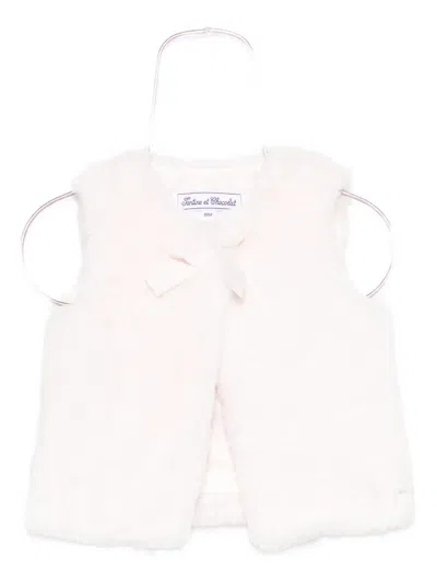 Tartine Et Chocolat Babies' Bow-detail Gilet In White
