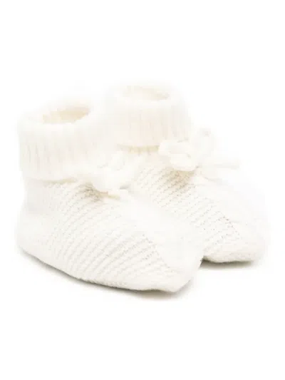Tartine Et Chocolat Babies' Bow-detail Knitted Slippers In Multi