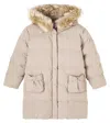 Tartine Et Chocolat Bow-detail Quilted Down Coat In Brown