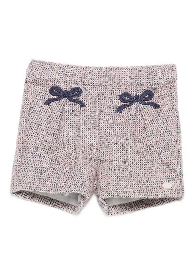 Tartine Et Chocolat Babies' Bow-detail Tweed Shorts In Pink