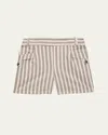 Tartine Et Chocolat Boy's Layette Striped Cotton Shorts In Fougere