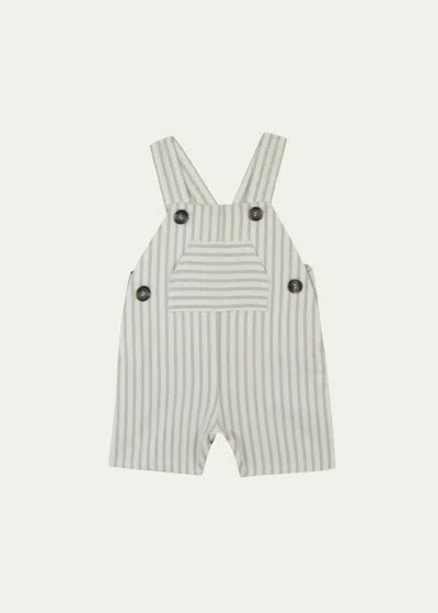 Tartine Et Chocolat Kids' Boy's Striped Jumpsuit In Vert Tendre