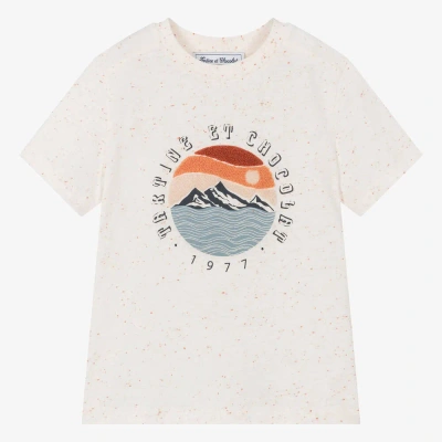 Tartine Et Chocolat Kids'  Boys Ivory Cotton Mountain T-shirt