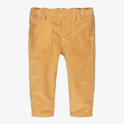 Tartine Et Chocolat Babies'  Boys Yellow Corduroy Trousers