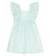 Tartine Et Chocolat Broderie Anglaise Cotton Dress In Vert Opaline