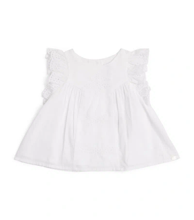 Tartine Et Chocolat Broderie Anglaise Ruffle-sleeve Top (3 Months-4 Years) In White