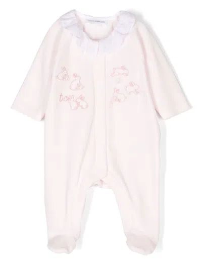 Tartine Et Chocolat Babies' Bunnies-embroidered Pyjamas In Pink