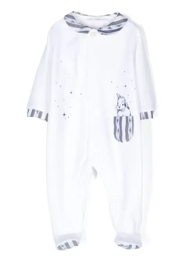 Tartine Et Chocolat Babies' Bunny Print Pajamas In White