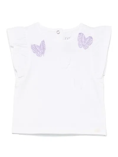 Tartine Et Chocolat Babies' Butterfly-appliqué T-shirt In White