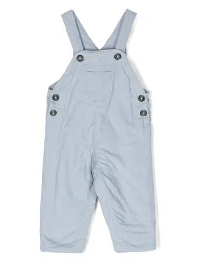 Tartine Et Chocolat Babies' Buttoned Cotton Dungarees In Blue