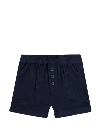 Tartine Et Chocolat Babies' Buttoned Cotton Shorts In Blue