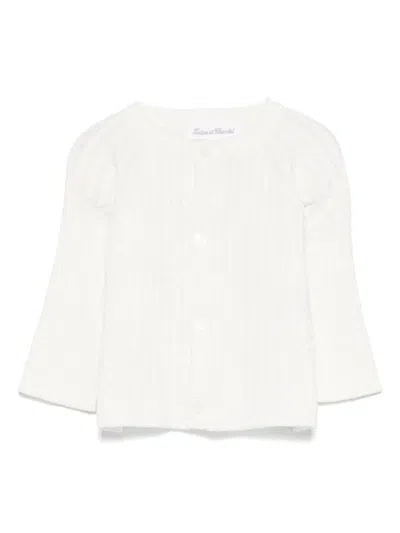 Tartine Et Chocolat Babies' Cable-knit Cardigan In White