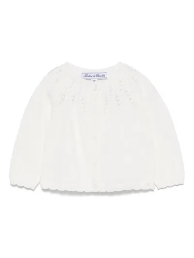 Tartine Et Chocolat Babies' Cable-knit-detail Cardigan In White