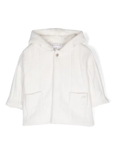Tartine Et Chocolat Babies' Cable-knit Jacket In White