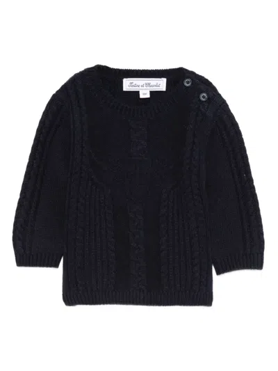 Tartine Et Chocolat Babies' Cable-knit Jumper In Blue