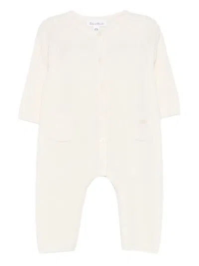 Tartine Et Chocolat Babies' Cable-knit Romper In Neutral