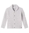 Tartine Et Chocolat Cable-knit Wool Cardigan In Gray