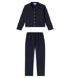 Tartine Et Chocolat Cardigan And Straight Pants Set In Blue