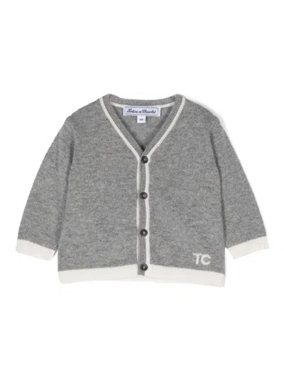Tartine Et Chocolat Babies' Cashmere Cardigan In Grey