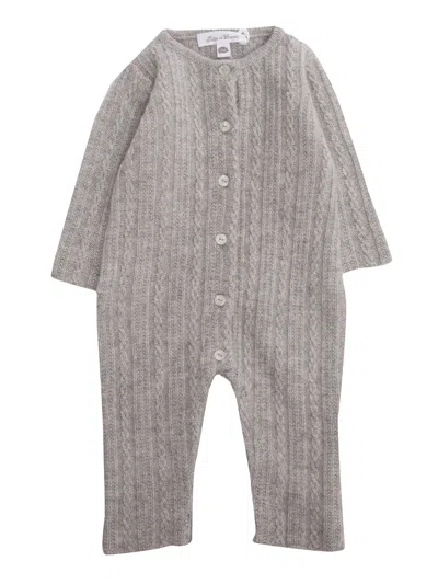 Tartine Et Chocolat Babies' Cashmere Romper In Grey