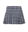 Tartine Et Chocolat Checked Cotton Skirt In Blue