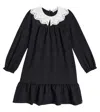 Tartine Et Chocolat Checked Ruffle-trimmed Dress In Blue