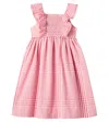 Tartine Et Chocolat Checked Ruffled Shirred Dress