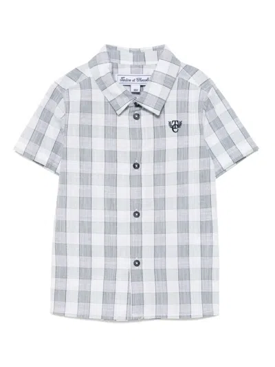 Tartine Et Chocolat Babies' Checked Shirt In Grey