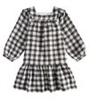 Tartine Et Chocolat Checked Wool And Cotton-blend Dress In Black