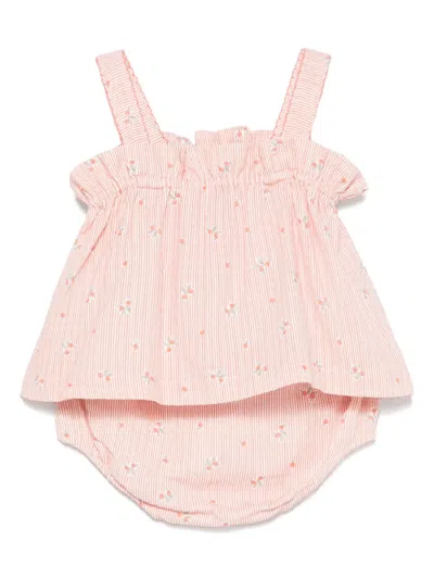 Tartine Et Chocolat Babies' Cherry-print Shorts Set In Red