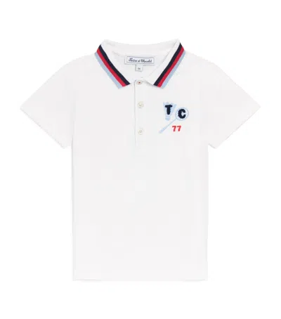 Tartine Et Chocolat Kids' Cotton Badminton Polo Shirt In White