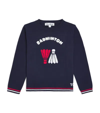 Tartine Et Chocolat Kids' Cotton Badminton Sweater In Blue