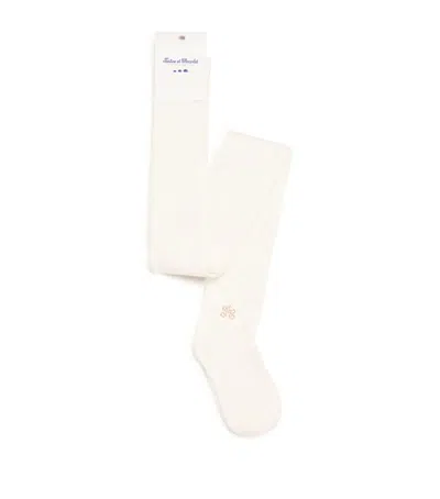 Tartine Et Chocolat Kids' Cotton-blend Embellished Tights In White