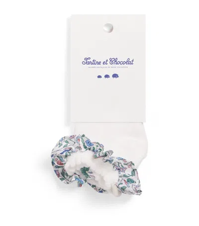 Tartine Et Chocolat Kids' Cotton-blend Frill Ankle Socks In White