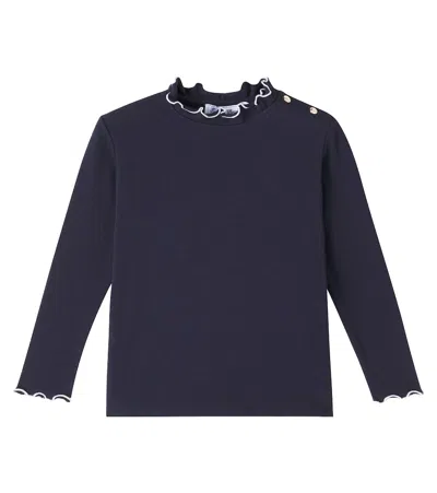 Tartine Et Chocolat Kids' Cotton-blend Jersey Top In Blue