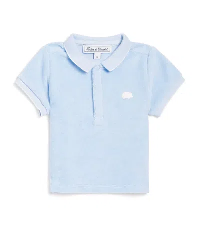 Tartine Et Chocolat Kids' Cotton-blend Polo Shirt In Blue
