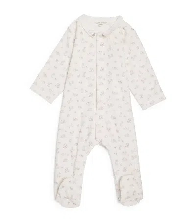 Tartine Et Chocolat Kids' Cotton-blend Rabbit All-in-one In White
