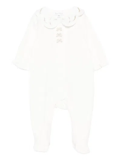 Tartine Et Chocolat Babies' Cotton Blend Romper In White