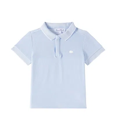 Tartine Et Chocolat Kids' Cotton-blend Terry Polo Shirt In Blue