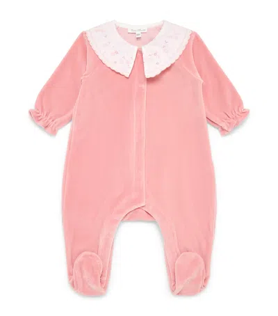 Tartine Et Chocolat Kids' Cotton-blend Velvet All-in-one In Pink