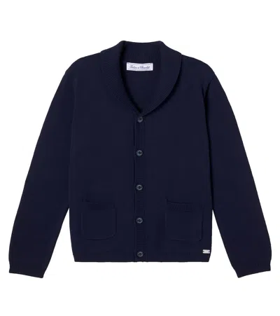Tartine Et Chocolat Kids' Cotton Cardigan In Blue