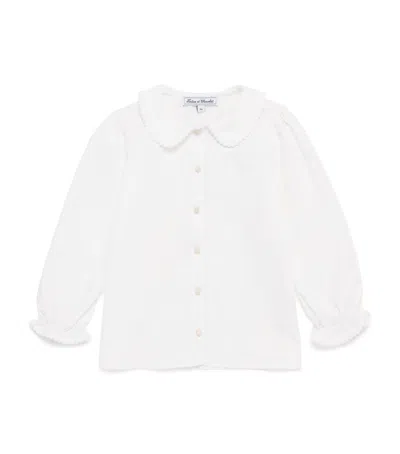 Tartine Et Chocolat Kids' Cotton Collared Blouse In White