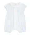 Tartine Et Chocolat Cotton Collared Striped Bodysuit In Blue