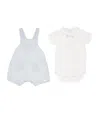 Tartine Et Chocolat Cotton Dungarees And Bodysuit Set In Blue